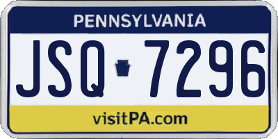 PA license plate JSQ7296