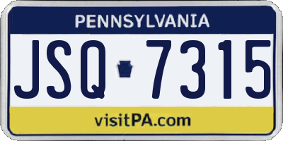 PA license plate JSQ7315