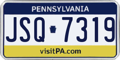 PA license plate JSQ7319