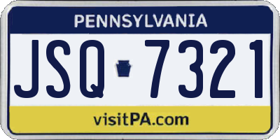 PA license plate JSQ7321