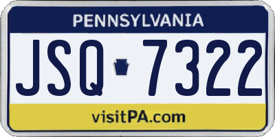 PA license plate JSQ7322