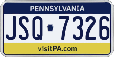 PA license plate JSQ7326