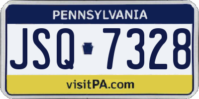 PA license plate JSQ7328