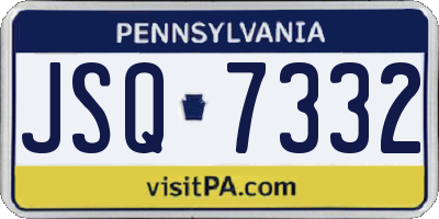 PA license plate JSQ7332