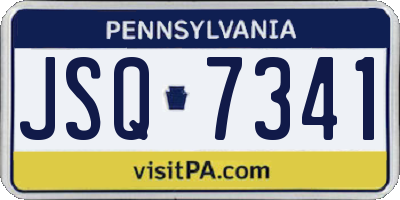 PA license plate JSQ7341