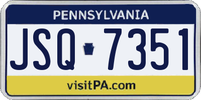 PA license plate JSQ7351