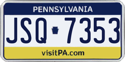 PA license plate JSQ7353