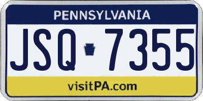 PA license plate JSQ7355