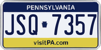 PA license plate JSQ7357