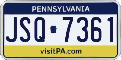 PA license plate JSQ7361