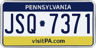 PA license plate JSQ7371