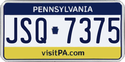 PA license plate JSQ7375