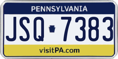 PA license plate JSQ7383