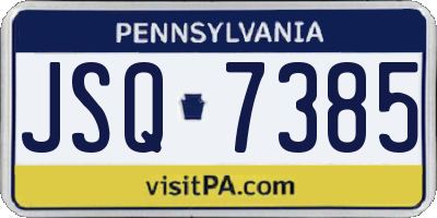 PA license plate JSQ7385