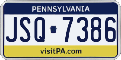 PA license plate JSQ7386