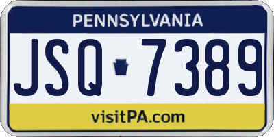 PA license plate JSQ7389