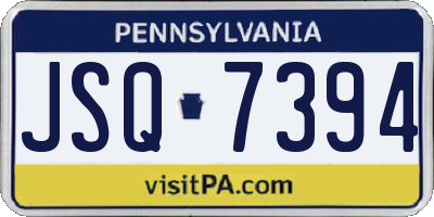 PA license plate JSQ7394