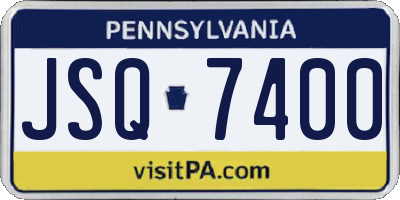 PA license plate JSQ7400
