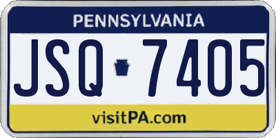 PA license plate JSQ7405