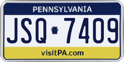PA license plate JSQ7409