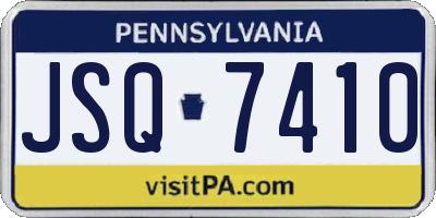 PA license plate JSQ7410