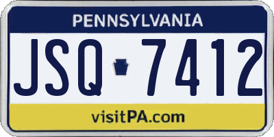 PA license plate JSQ7412