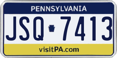 PA license plate JSQ7413