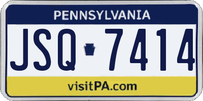 PA license plate JSQ7414