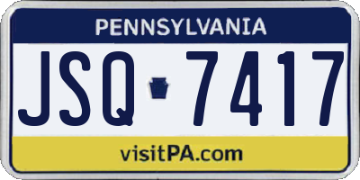 PA license plate JSQ7417