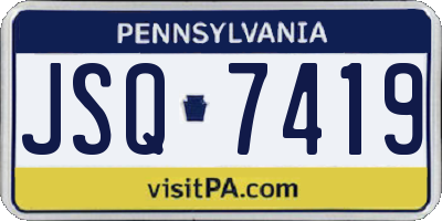 PA license plate JSQ7419