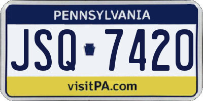 PA license plate JSQ7420