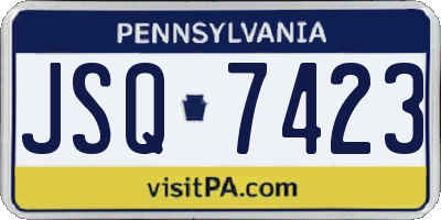PA license plate JSQ7423