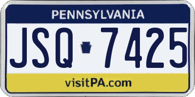 PA license plate JSQ7425