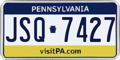 PA license plate JSQ7427