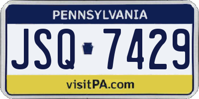 PA license plate JSQ7429
