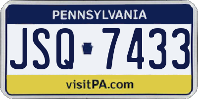 PA license plate JSQ7433