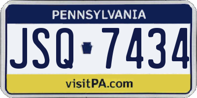 PA license plate JSQ7434