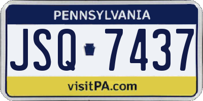 PA license plate JSQ7437