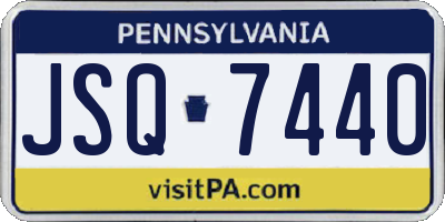 PA license plate JSQ7440