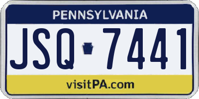 PA license plate JSQ7441