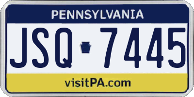 PA license plate JSQ7445
