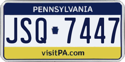 PA license plate JSQ7447
