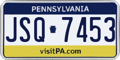 PA license plate JSQ7453