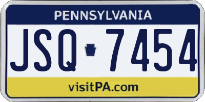 PA license plate JSQ7454
