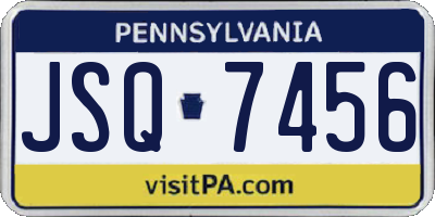 PA license plate JSQ7456