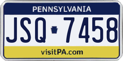 PA license plate JSQ7458