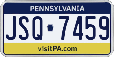PA license plate JSQ7459