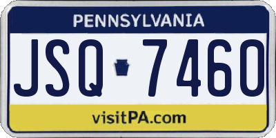 PA license plate JSQ7460
