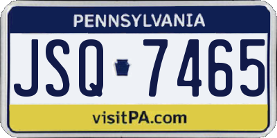 PA license plate JSQ7465