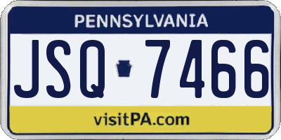 PA license plate JSQ7466